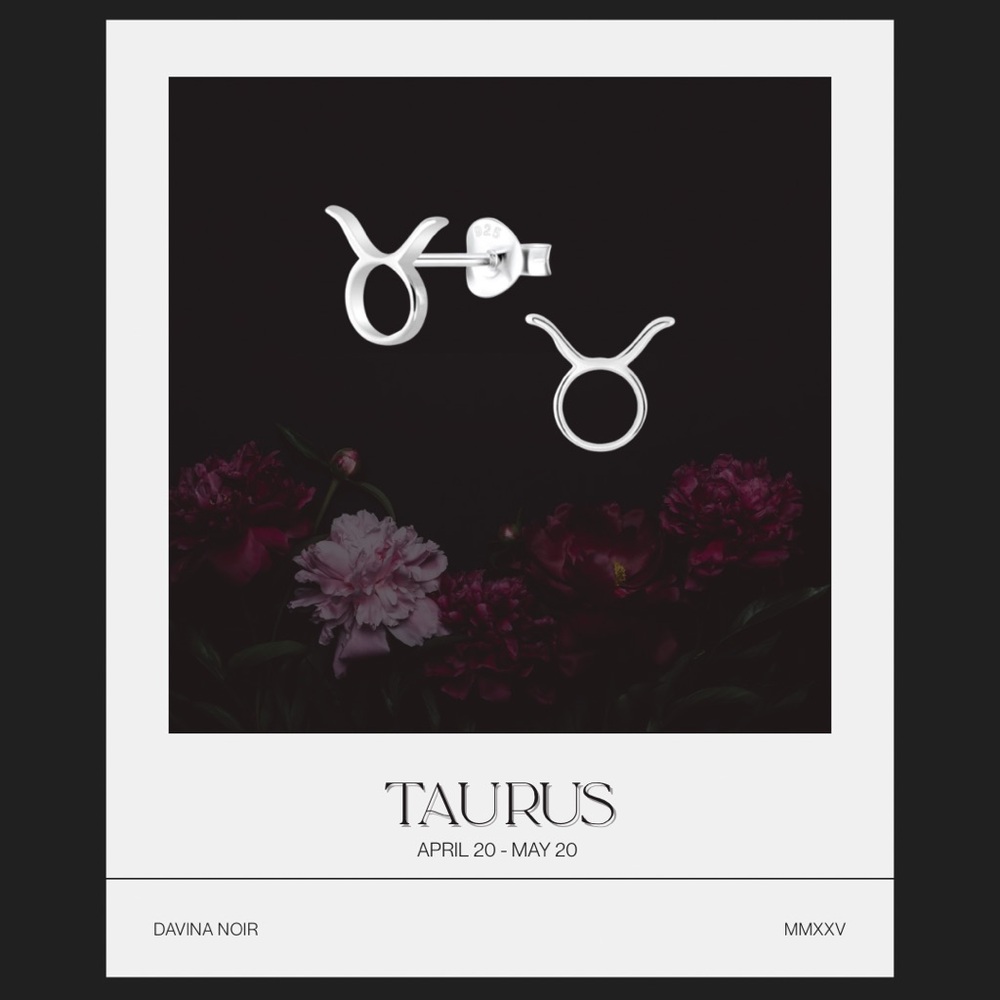 Taurus Zodiac 925 Sterling Silver Tiny Earrings